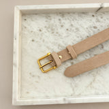 Halley Suede Buckle Belt in Stone