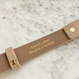 Halley Suede Buckle Belt in Stone