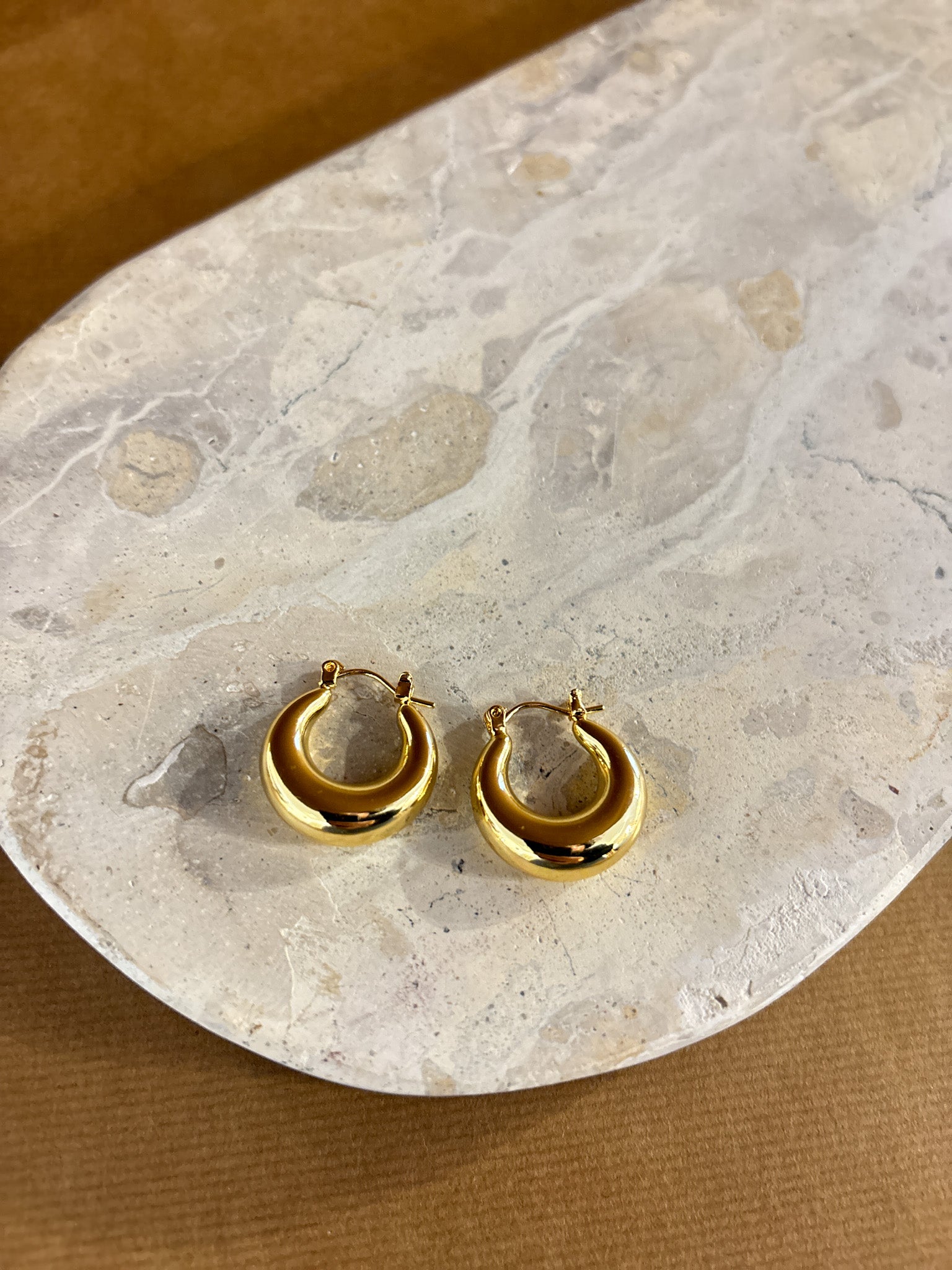 Amaline 18K Gold Plated Hoop Earrings in Small
