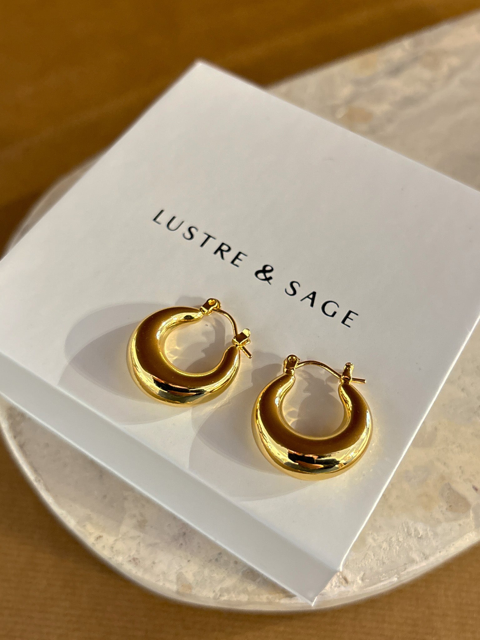 Amaline 18K Gold Plated Hoop Earrings in Small