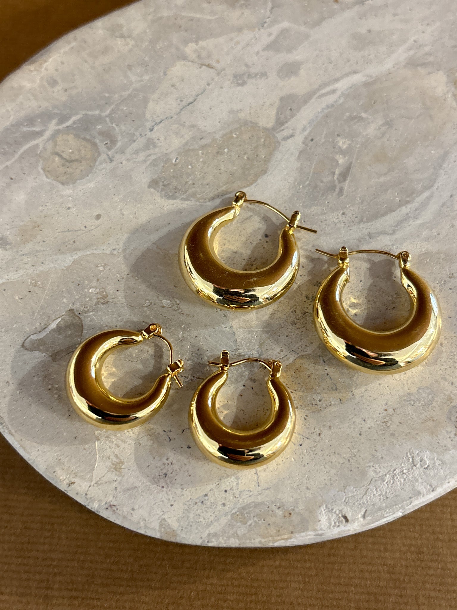 Amaline 18K Gold Plated Hoop Earrings in Small