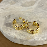 Popcorn Chain 18K Gold Plated Earrings