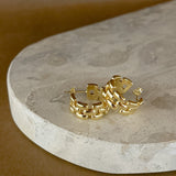 Popcorn Chain 18K Gold Plated Earrings