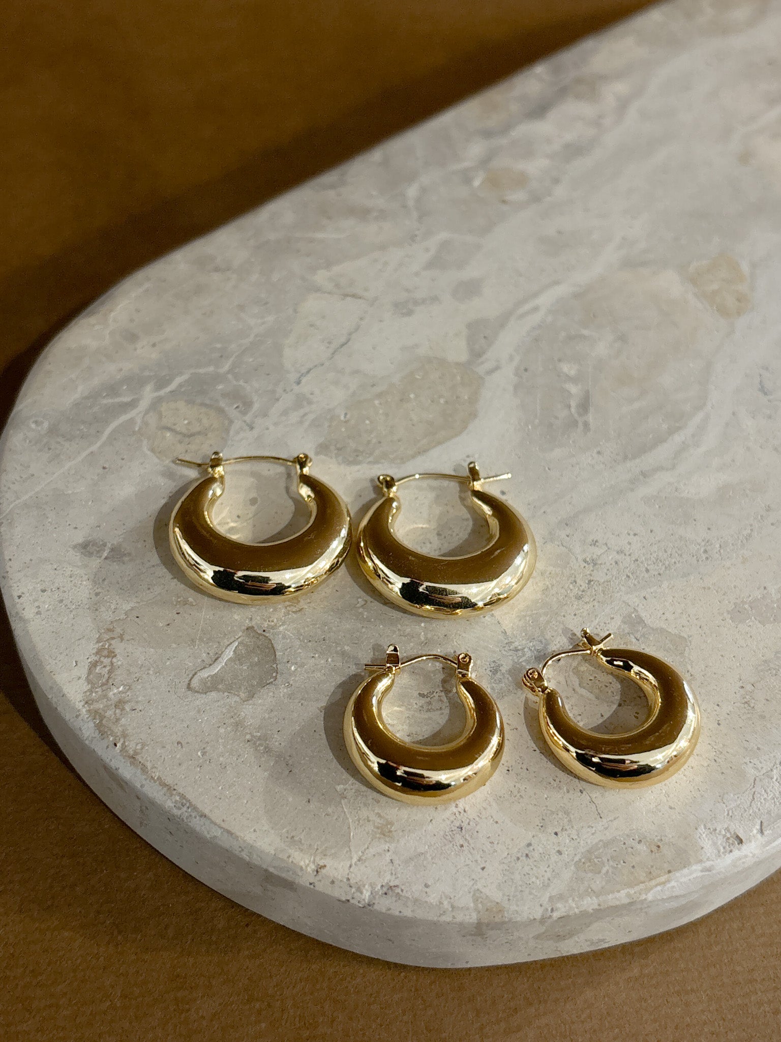 Amaline 18K Gold Plated Hoop Earrings in Small