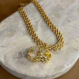 Popcorn Chain 18K Gold Plated Earrings