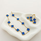 Charlotte 18K Gold Plated Necklace in Blue