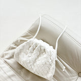 Maeve Woven Clutch Bag in White