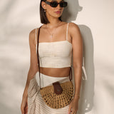 Marielle Straw Half Moon Bag