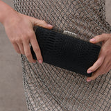 Ciara Croc-Effect Clutch