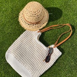 [Euro Summer] Cotton Crochet Summer Tote Bag in Beige