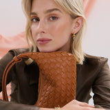 Cleo Woven Handbag in Tan
