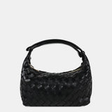 Cleo Woven Handbag in Black