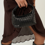 Cleo Woven Handbag in Black