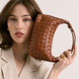Cleo Woven Handbag in Tan