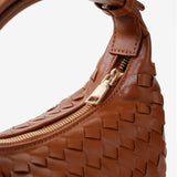 Cleo Woven Handbag in Tan