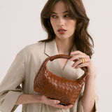 Cleo Woven Handbag in Tan