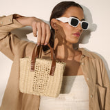 Piccolo Petit Straw Bag in Beige
