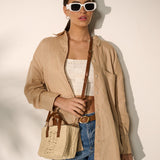Piccolo Petit Straw Bag in Beige