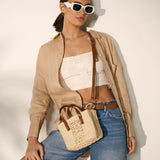 Piccolo Petit Straw Bag in Beige