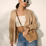 Piccolo Petit Straw Bag in Tan