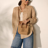 Piccolo Petit Straw Bag in Tan