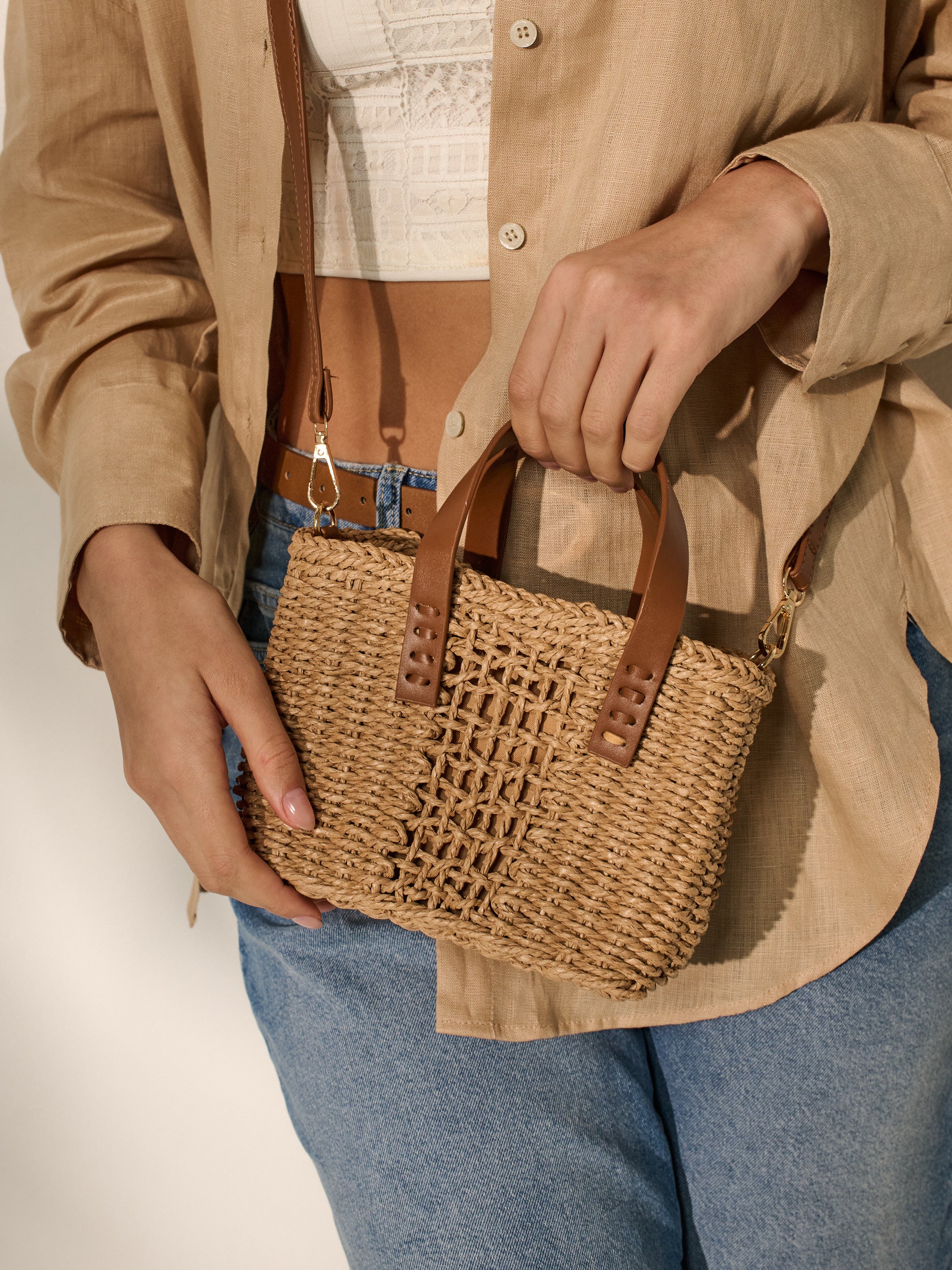 [MOQ*2] Piccolo Petit Straw Bag in Tan