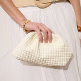 Venetia Woven Clutch Bag in White