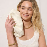 Venetia Woven Clutch Bag in White