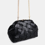 Gianna Woven Clutch Bag in Black