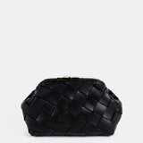 Gianna Woven Clutch Bag in Black