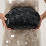 Gianna Woven Clutch Bag in Black