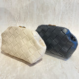 Gianna Woven Clutch Bag in Beige