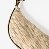 Lenora Banana Straw Bag in Black