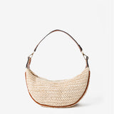 Lenora Banana Straw Bag in Tan