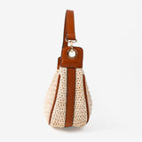Lenora Banana Straw Bag in Tan