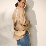 Lenora Banana Straw Bag in Tan
