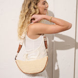 Lenora Banana Straw Bag in Tan