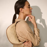 Lenora Banana Straw Bag in Tan