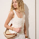 Lenora Banana Straw Bag in Tan