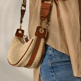 Lenora Banana Straw Bag in Tan