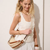 Lenora Banana Straw Bag in Tan