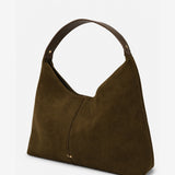 Remy Suede Shoulder Bag in Olive