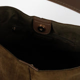 Remy Suede Shoulder Bag in Olive