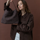 Calla Woven Handbag in Brown