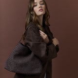 Calla Woven Handbag in Brown