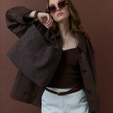 Calla Woven Handbag in Brown