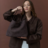 Calla Woven Handbag in Brown