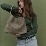 Calla Woven Handbag in Olive