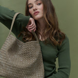 Calla Woven Handbag in Olive