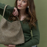 Calla Woven Handbag in Olive